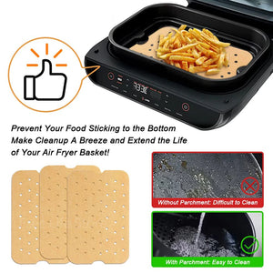 100-Pack Large Air Fryer Liners, Nonstick, Easy Clean, Fits 6-in-1 Grill