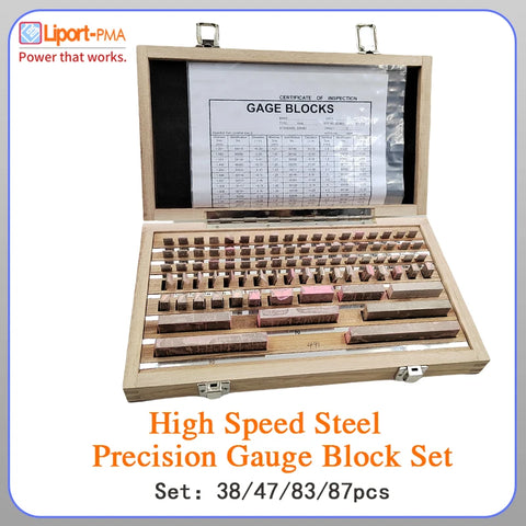 38-87pcs Gauge Block Set, Grade 0/1 High-Speed Steel for Precision Measurement & Inspection