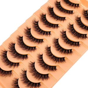 10 Pairs 3D Mink False Eyelashes Set - Long Natural Volume Lash Extensions