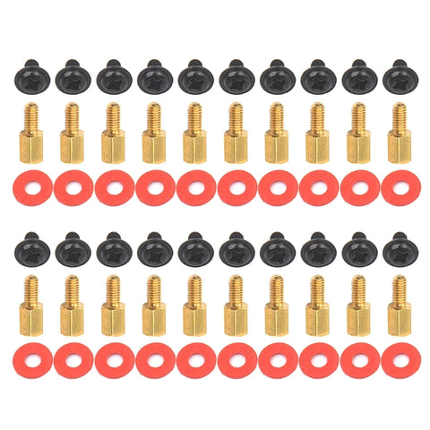 20pcs PC Case Fans + Screws + Washers + Brass Standoff Risers 6.5mm 6-32 M3
