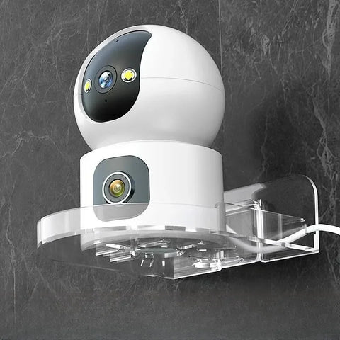 Acrylic Wall Mount Bracket for Cameras & Speakers, Adhesive Shelf with Threaded Hole, 1/2pcs, Security & Baby Monitor Compatible
