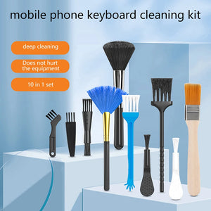 10-Piece PC Laptop Keyboard Cleaning Brush Kit - Dust Cleaner for Car, Phone, Shaver & Household Accessories