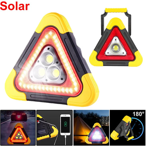 3-in-1 Solar Emergency Warning Light – Portable Safety Alarm Lamp for Camping & Roadside Use
