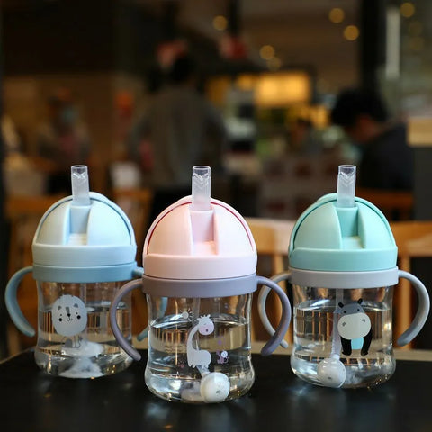 250ml Baby Training Cup with Straw - Leakproof Feeding Bottle for Kids