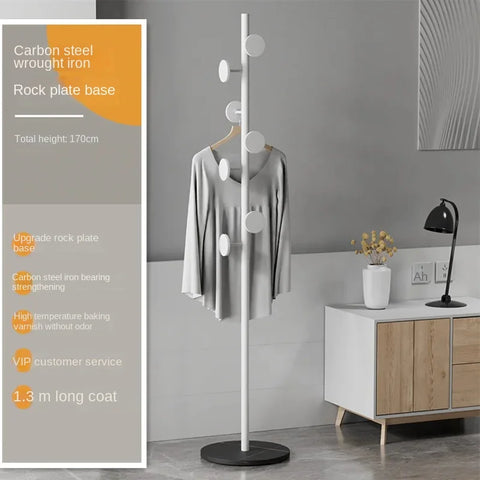Floor Standing Coat Rack with 7 Hooks - Multifunction Clothes, Hat & Handbag Organizer for Home