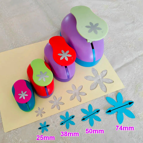 Craft Punch Set: Six Petal Flower Cutters 25mm-74mm for Scrapbooking, School, DIY, Paper & Foam
