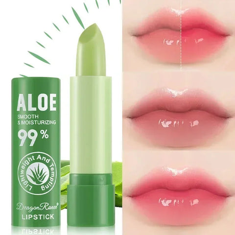 Aloe Vera Color-Changing Lip Balm - Moisturizing, Unisex Lip Care Stick