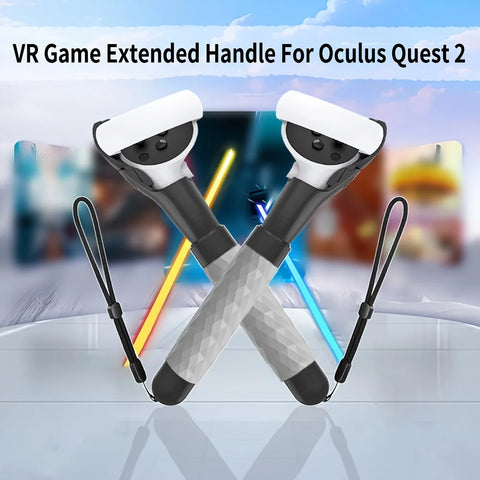 Extended Handle VR Game Grips for Meta/Oculus Quest 2 Controllers - Enhance Beat Saber Experience