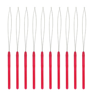 10 Pcs Hair Extension Loop Needle Pulling Hook Tool for Microlink Beads