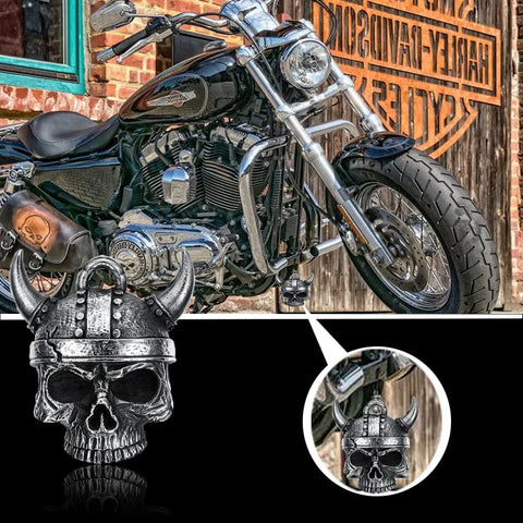 Gothic Ram Skull Pendant Necklace: Demon Bell, Biker Amulet, Men's Exorcist Jewelry