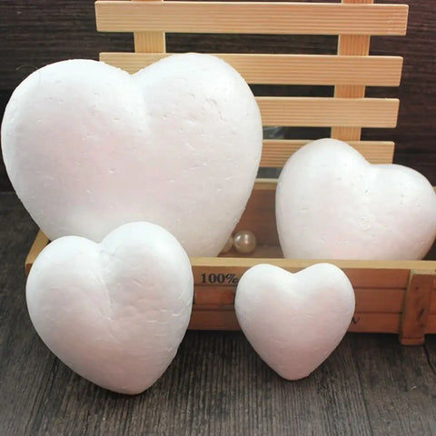 Heart Shaped Foam Décor 4-15cm for Weddings, Events, Parties