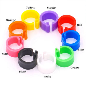 100-Pack 8mm Colored Bird Leg ID Bands for Pigeons Parrots