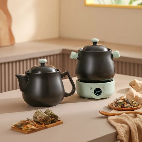 1.8L Smart Electric Ceramic Medicine and Soup Pot with Auto Keep Warm Function