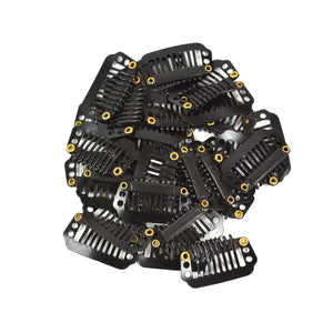 100pcs Snap Hair Extension Clips 32mm/28mm Metal Wig Comb Clip Hair Extension Accessories