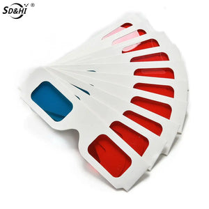 10 Pack Universal 3D Glasses Red Blue Cyan Anaglyph Cardboard for Movies