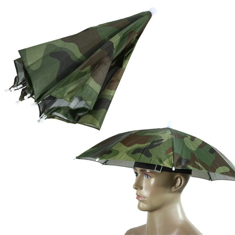 Foldable Head Umbrella Hat: Anti-rain & Sun Cap for Fishing, Golf, Cycling, Hiking, Camping