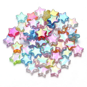 100pcs AB Color Star Acrylic Beads for DIY Jewelry Making Necklace Bracelet Spacer Charms