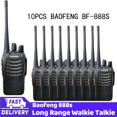 10pcs UHF 400-470MHz Walkie Talkie Two-Way Radios for Hiking, Driving, Tour, Mall, Hospital