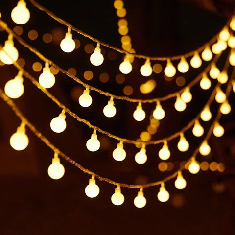 Fairy Lights Garland LED Ball String Waterproof 3m-22m Indoor Outdoor Xmas Tree Wedding Home Decor 220V