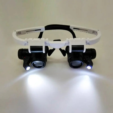 Head-mounted Led Magnifier Loupe for Jewelry, Watch Repair, Reading with High-power Glasses Microscope