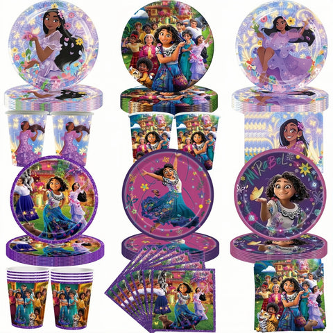 Encanto Party Supplies Set: Plates, Napkins, Balloons & Banner Kit for Birthdays