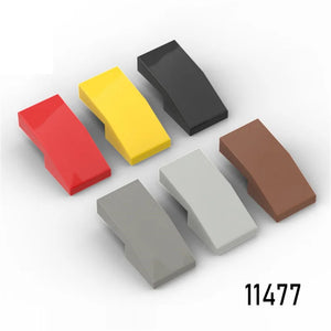 100pcs Curved Slope 2x1x2/3 Building Blocks Set - Compatible DIY Educational Toy
