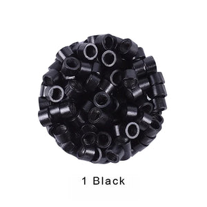 1000pcs 4mm Hair Extension Micro Rings Beads Links with Screws & Thread, 7 Color Options, Aluminum