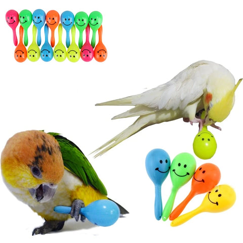 Bird Toy Set 3-pack: Bell, Maracas, Sand Hammer for Parrot Play & Training