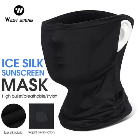 Breathable Summer Cycling Face Cover Ice Silk UV Protection Scarf Dustproof Mask for Outdoor Sports Running Men Women