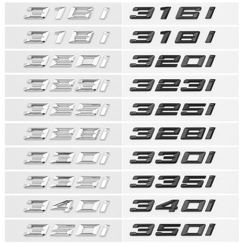 For New Car Rear Letter Badge Sticker: 316i 318d 320i 325i 328d 330i 340i GT ABS 3 Series E90 E46 F30