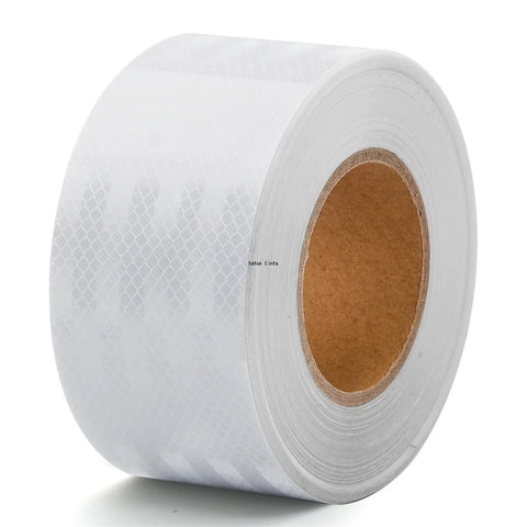 10cm x 5m High-Reflective Micro Prismatic Adhesive Tape - Waterproof White Stickers for Trucks, Trailers