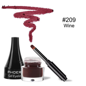 10-Color Waterproof Gel Eyeliner Set with Brush - Long-Lasting Eye Makeup Kit