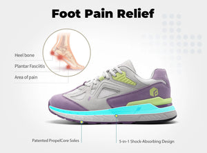 Extra Wide Women's Walking Sneakers, Lightweight for Flat Feet & Plantar Fasciitis, Heel Pain Relief