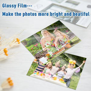 10 Sheets A4 Holographic Transparent Self-Adhesive Cold Laminating Film for Crafts and Photos - Stars & Dots Pattern