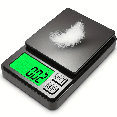 Digital Pocket Scale 1000g x 0.1g for Food, Jewelry, Ounces, Grains - Backlit LCD Mini Travel Scale