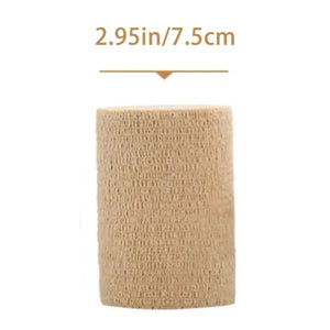 10 Rolls Elastic Breathable Self-Adhesive Bandage Tape for Sports, Finger, Wrist, Ankle, First Aid Wrap, Beige