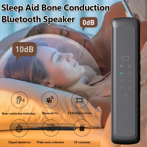 Bone Conduction Pillow Speaker Bluetooth White Noise Aid with LED Display, Timed Shutdown, TF Card Music Play