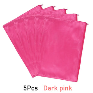 10 Satin Wig Bags for Hair Extensions, 35x25cm Silk Storage with Zipper