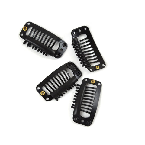 10 Pack Hair Extension Snap Clips 9-Teeth Wig Comb Clips Hairpiece Accessories 32mm