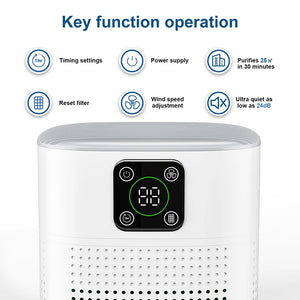 Portable Air Purifier for Home - H13 HEPA & Carbon Filters, Smart Control, Efficient Dust & Odor Removal