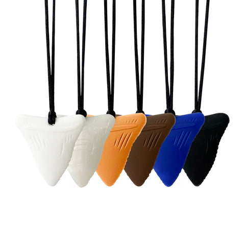 Baby Silicone Shark Teether Necklace for Autistic Chewing, Infant Chew Pendant Toy