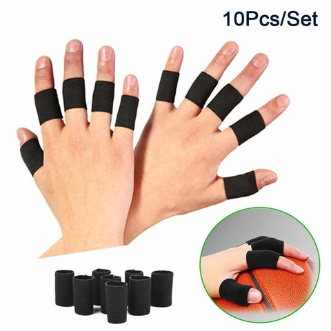10pcs Finger Brace Sleeves Thumb Support Protector for Golf, Basketball, Tennis, Volleyball - Soft Cushion for Men and Women