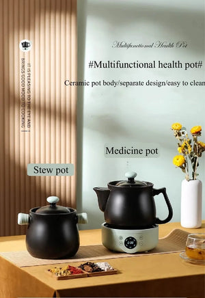 1.8L Smart Electric Ceramic Medicine and Soup Pot with Auto Keep Warm Function