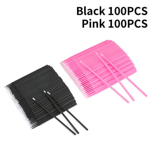 100-Pack Disposable Micro Brushes for Eyelash Extensions & Makeup