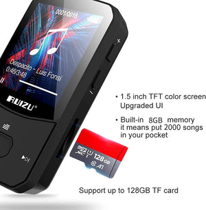 Portable Bluetooth MP3 Music Player Clip with Screen, FM, Recording, Clock, Pedometer Radio