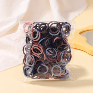 100pcs 2cm Colorful Hair-Safe Elastic Rubber Bands for Toddlers Baby Scrunchies Set