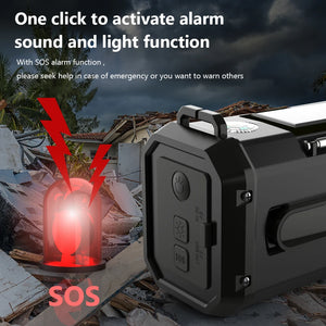 10,000mAh Solar Hand Crank Weather Radio with USB Charging, Emergency LED Flashlight, NOAA FM/AM/WB Power Bank