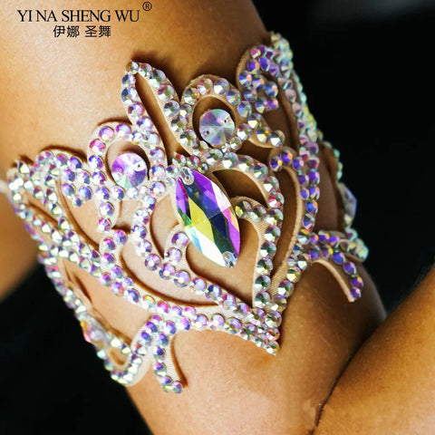 Elegant Belly Dance Rhinestone Armband Bracelet for Women - Exquisite Performance Accessories