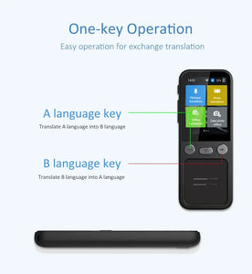 Portable T16 AI Voice Translator: 138 Languages, Real-Time, 3.1" Screen, Offline Capability, Voice Record