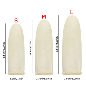 100pcs Natural Rubber Finger Cots Non-Slip Latex Finger Covers for Nail Art, Reusable Protective Fingertips Gloves